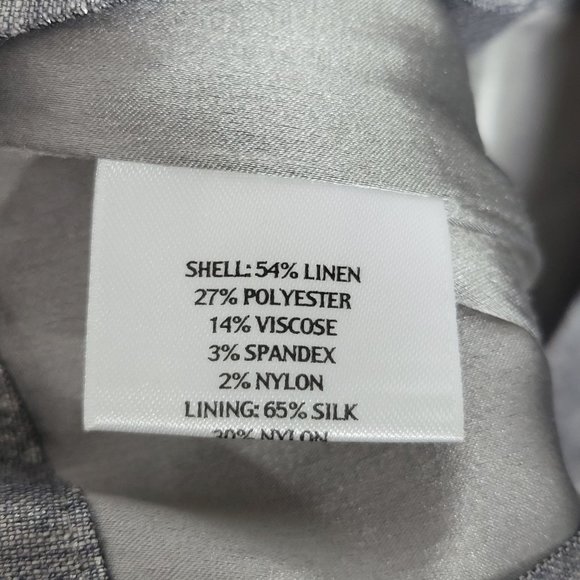 Eileen Fisher Womens Silver Glimmer Linen Stretch Faux Wrap Skirt Size PP (2/4P) - Picture 3 of 10